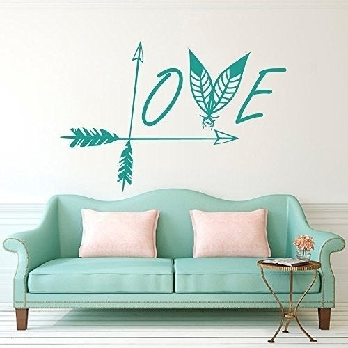 Hot    Wall Decal Decor Arrow Wall Decal Love Vinyl Sticker Decals Feather Wall Decal Indie Boho Bohemian Bedroom Dorm Wall Art Sticker