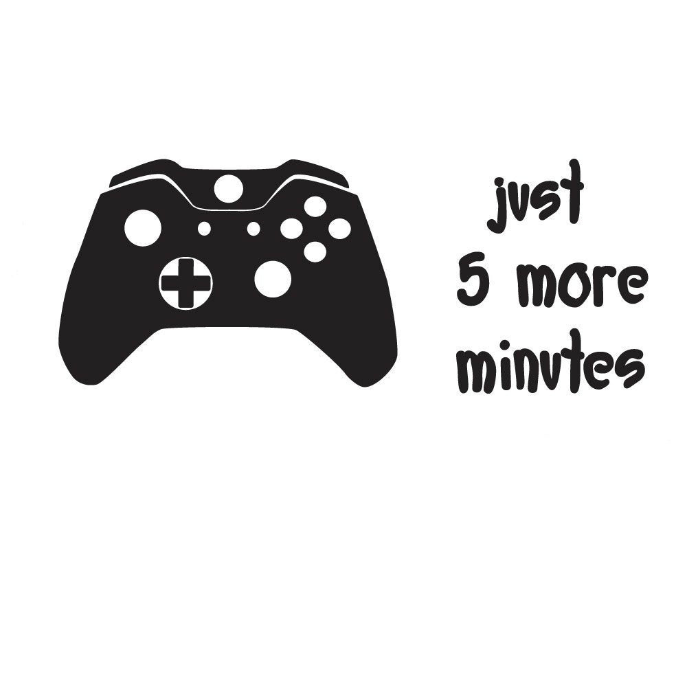 New Fashion    Fun games console controller sticker - Just 5 more mins decal