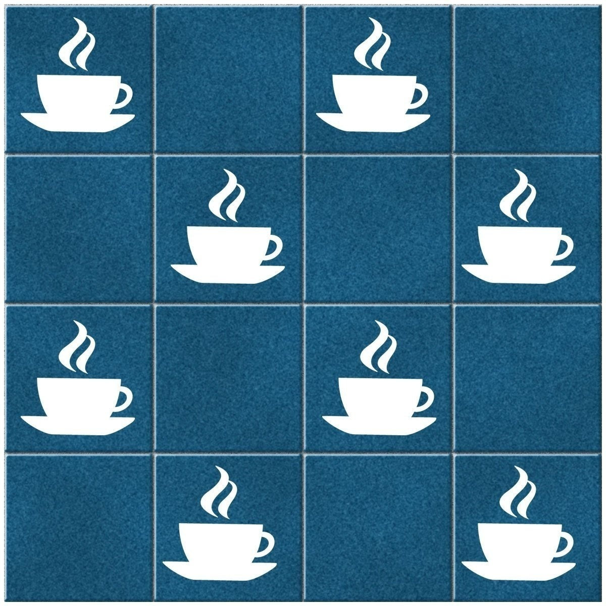 New Hot    12 x Coffee Cup Tile Mirror Window Stickers - Kitchen, Cafe, Shop Stickers