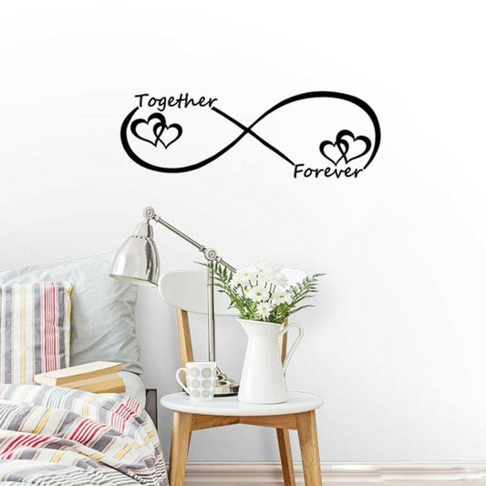 New Fashion  Together Forever Inspirational Quotes Wall Stickers Home Decoration Diy Study Room Bedroom Mural Art Vinyl Decals