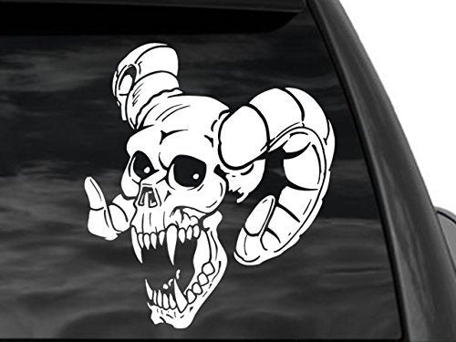 Fashion Demon Ram Skull Rear Window Decal Car Truck Suv Sticker