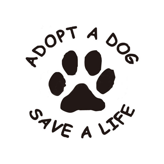 New Brand   Adopt A Dog Save A Life Vinyl Decals Car Sticker Dog Paw Decals Animal Sticker