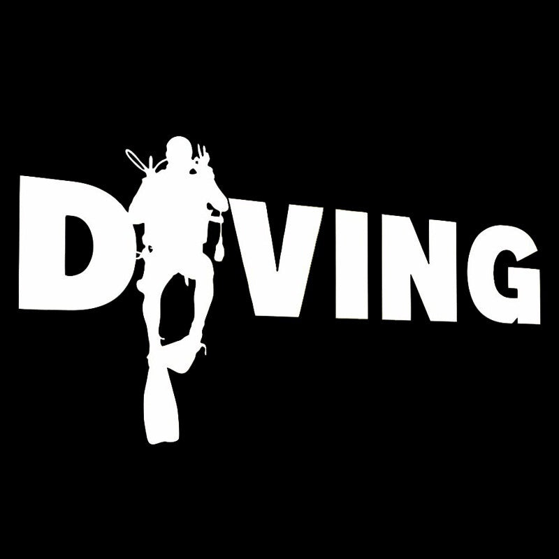 DIVING Scuba Diver Vinyl Stickers Funny Decal Bumper Car