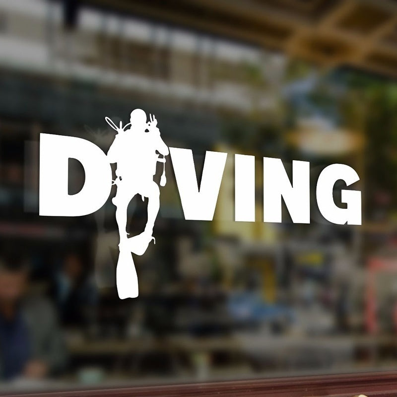 DIVING Scuba Diver Vinyl Stickers Funny Decal Bumper Car