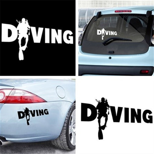 DIVING Scuba Diver Vinyl Stickers Funny Decal Bumper Car