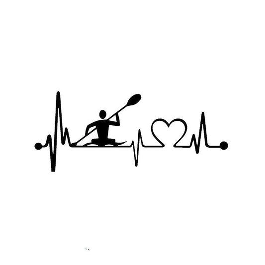 Personality Heartbeat Lifeline Kayak  Creative Car Stickers