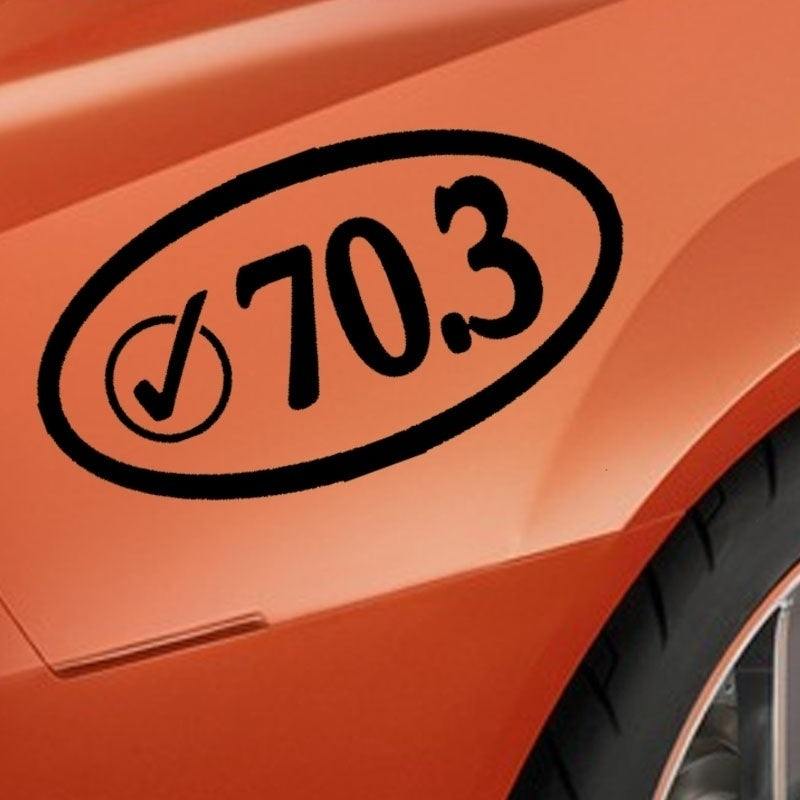 4 color 15*8cm Outdoor Cross-country Triathlon 70.3 Oval Shape Car Sticker Motorcycles Car Styling Waterproof  Vinyl Decal