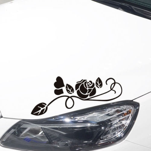 New Fashion Car Rose flower 12'' Headlight Motor Vinyl sticker for RS3 RS4