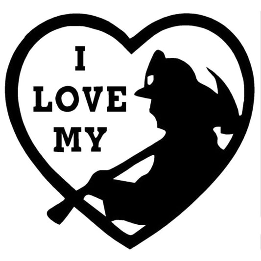 New Hot  I Love My Firefighter Decal  Car Styling Sticker