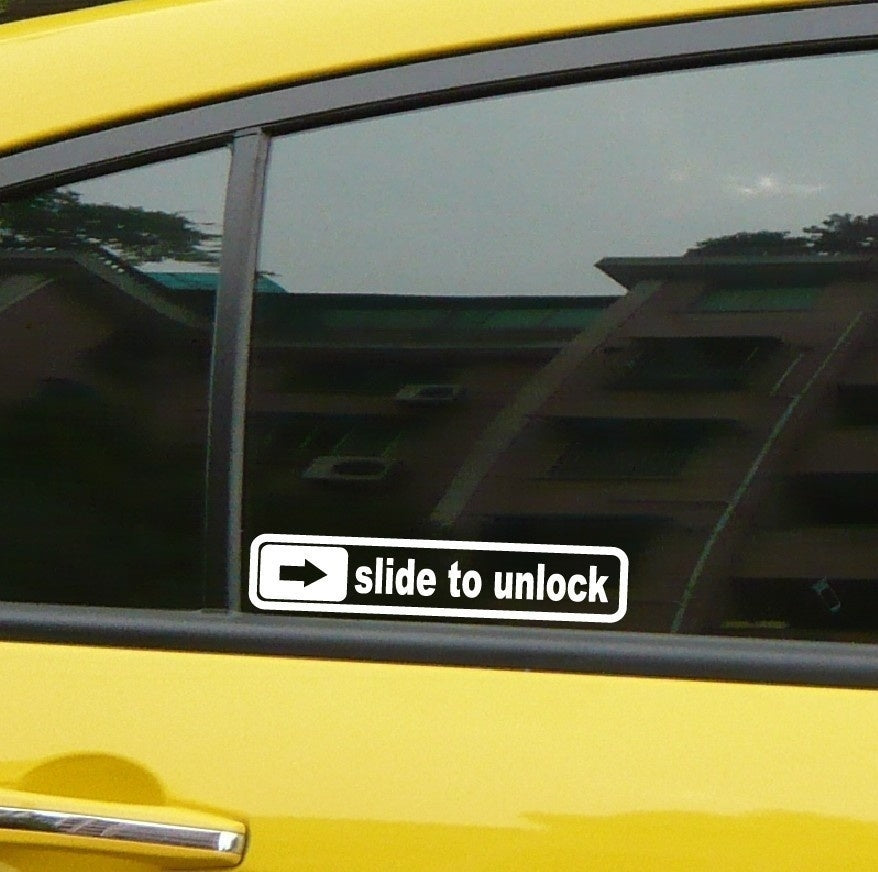 2018 NEW   Slide to Unlock Funny Vinyl Car Sticker and Decal