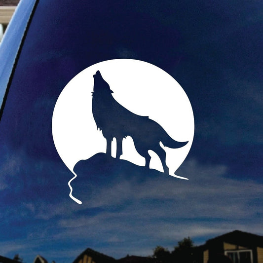 New Fashion    Howling Wolf Moon Car Window Vinyl Decal Sticker