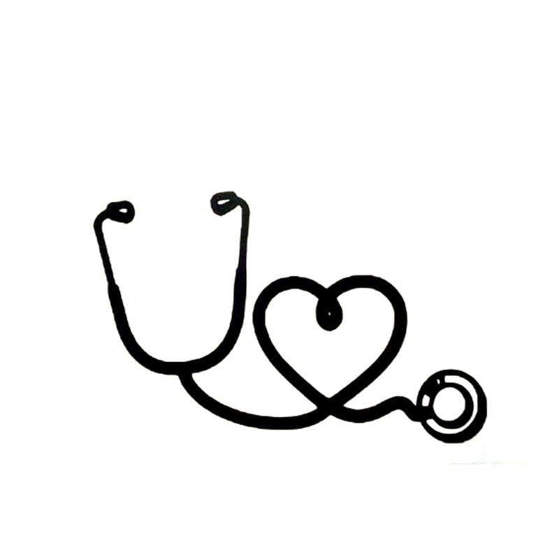 New Hot    Personality Nurse Stethoscope Love Car Sticker Cartoon Motorcycle Vinyl Decals