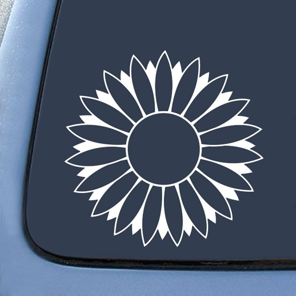 High-quality    Flower Sunflower White Sticker Decal Notebook Car Laptop