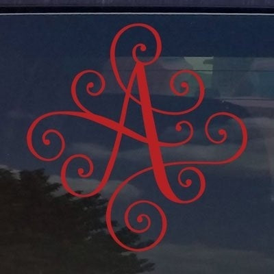 Hot CUSTOM ELEGANT SCROLL VINE NAME LETTER VINYL DECAL / BUMPER STICKER FOR CARS LAPTOP MONOGRAM