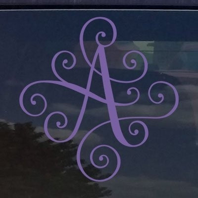 Hot CUSTOM ELEGANT SCROLL VINE NAME LETTER VINYL DECAL / BUMPER STICKER FOR CARS LAPTOP MONOGRAM