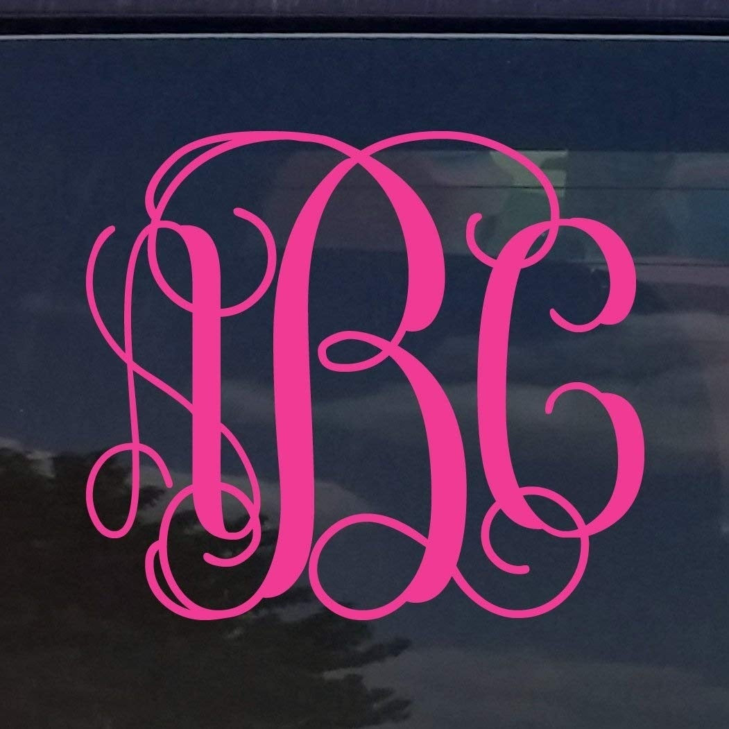 New Fashion CUSTOM VINE MONOGRAM INITIALS VINYL DECAL / BUMPER STICKER FOR CARS LAPTOP