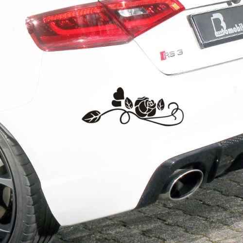 New Fashion Car Rose flower 12'' Headlight Motor Vinyl sticker for RS3 RS4