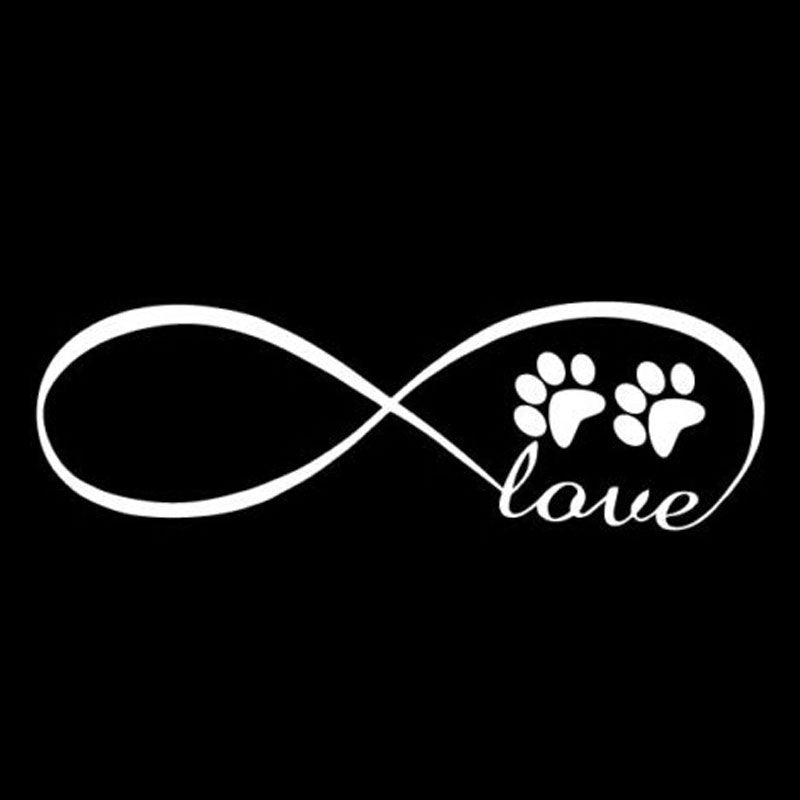 New Brand   Infinity Dog Footprints LOVE Car Stickers