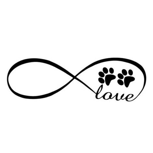 New Brand   Infinity Dog Footprints LOVE Car Stickers
