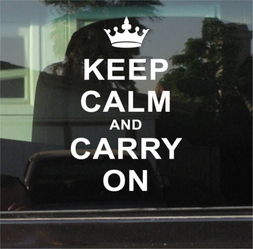 KEEP CALM AND CARRY ON VINYL DECAL / STICKER