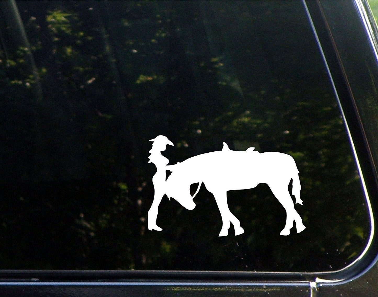 High-quality    Cowgirl With Horse Die Cut Decal For Windows, Cars, Trucks, Laptops, Etc.
