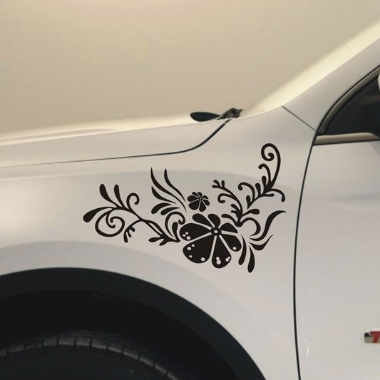 New Fashion Car Classical Flower Stripe 12'' Hood sticker A4 A5 A8