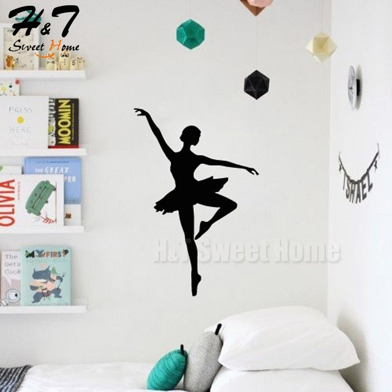 New Brand Ballroom Dancing Ballerina Ballet Vinyl Wall Sticker Mural Wallpaper Decal Baby Girl Room Home Decor 40x60cm