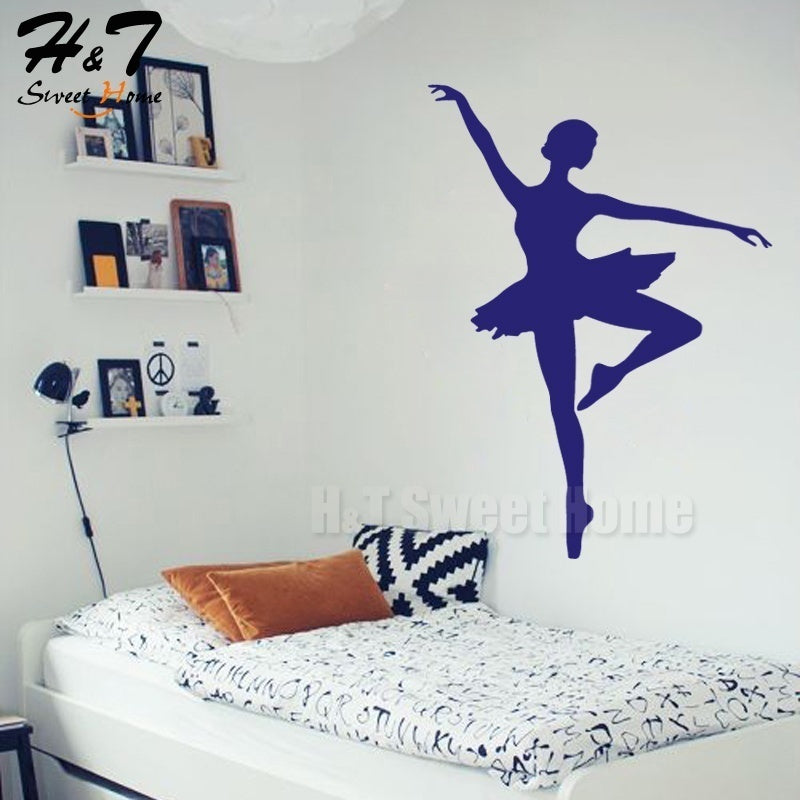 New Brand Ballroom Dancing Ballerina Ballet Vinyl Wall Sticker Mural Wallpaper Decal Baby Girl Room Home Decor 40x60cm