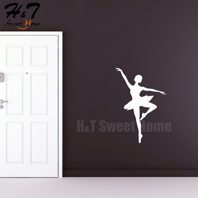 New Brand Ballroom Dancing Ballerina Ballet Vinyl Wall Sticker Mural Wallpaper Decal Baby Girl Room Home Decor 40x60cm