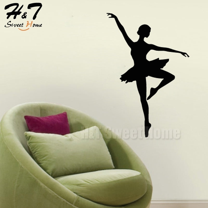 New Brand Ballroom Dancing Ballerina Ballet Vinyl Wall Sticker Mural Wallpaper Decal Baby Girl Room Home Decor 40x60cm