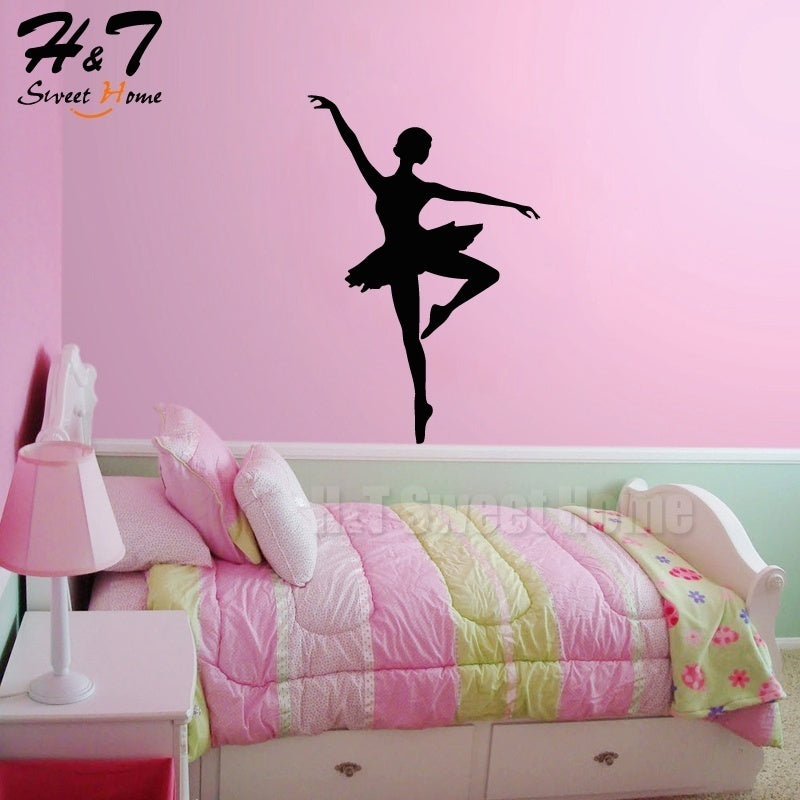 New Brand Ballroom Dancing Ballerina Ballet Vinyl Wall Sticker Mural Wallpaper Decal Baby Girl Room Home Decor 40x60cm