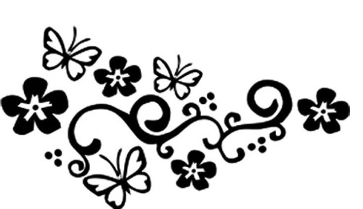 New Fashion Cover Scratches Flower Vine Butterfly Lace Car Personality  Landscaping PVC Car Sticker