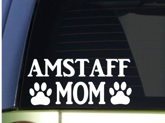 New Hot  Amstaff Mom sticker  8.5 inch wide vinyl american bully pitbull Car Sticker