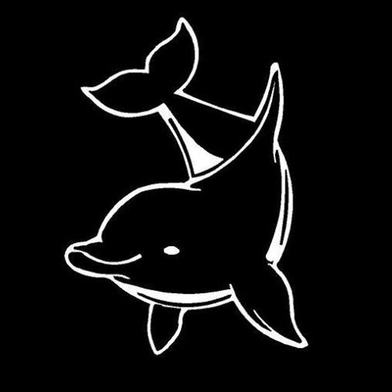 New Brand  10.2*14CM Dolphin Cute Marine Animal Window Decals Classic Creative Motorcycle Car Sticker