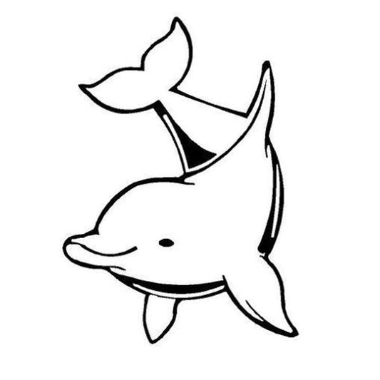 New Brand  10.2*14CM Dolphin Cute Marine Animal Window Decals Classic Creative Motorcycle Car Sticker