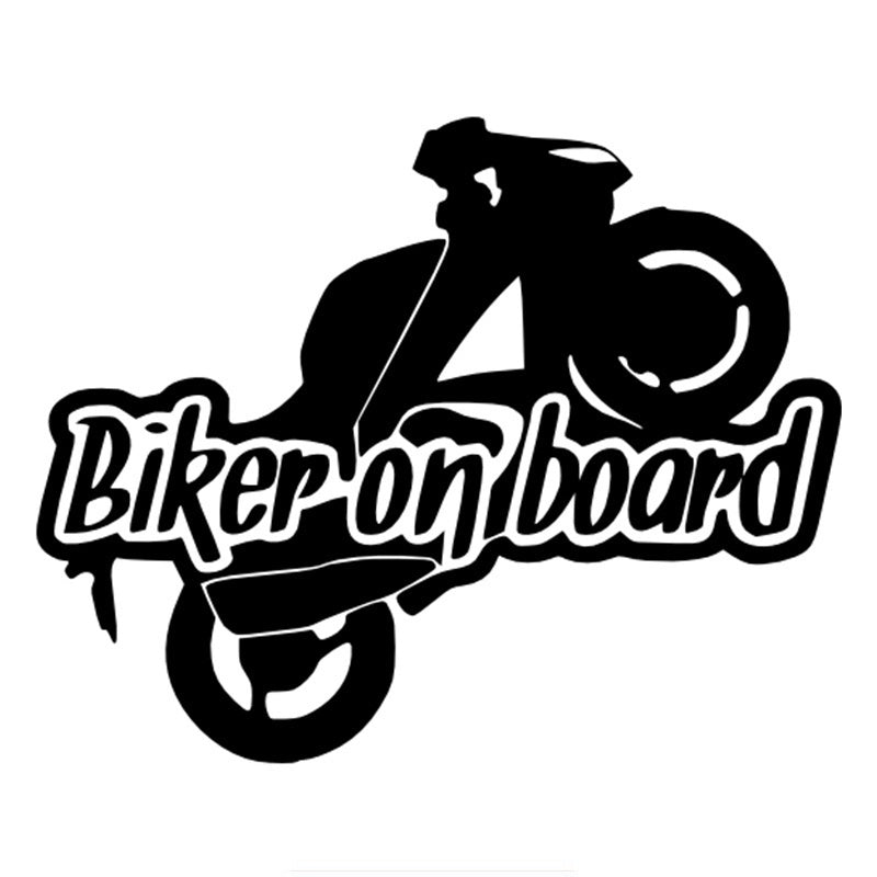 New Fashion  12.2cm*15cm Biker on Board  Motorcycle Sticker Auto Sticker Car Stickers Removable 6 Colors