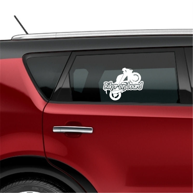 New Fashion  12.2cm*15cm Biker on Board  Motorcycle Sticker Auto Sticker Car Stickers Removable 6 Colors