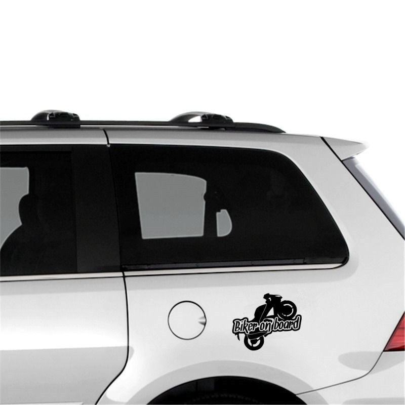 New Fashion  12.2cm*15cm Biker on Board  Motorcycle Sticker Auto Sticker Car Stickers Removable 6 Colors