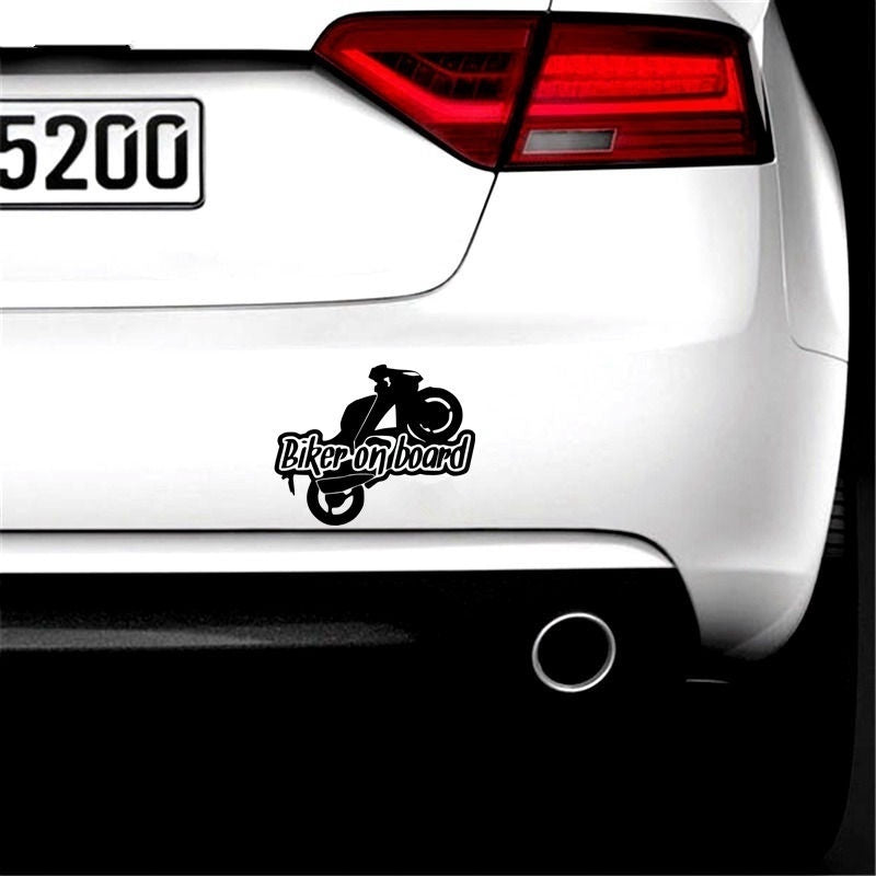 New Fashion  12.2cm*15cm Biker on Board  Motorcycle Sticker Auto Sticker Car Stickers Removable 6 Colors
