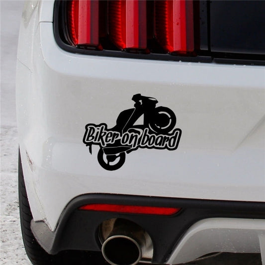 New Fashion  12.2cm*15cm Biker on Board  Motorcycle Sticker Auto Sticker Car Stickers Removable 6 Colors