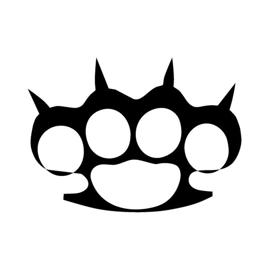 New Brand   12.7*9.2cm Brass Knuckles Spikes Car Stickers for Truck Window Bumper Auto SUV Door Kayak Car Body Vinyl Decal