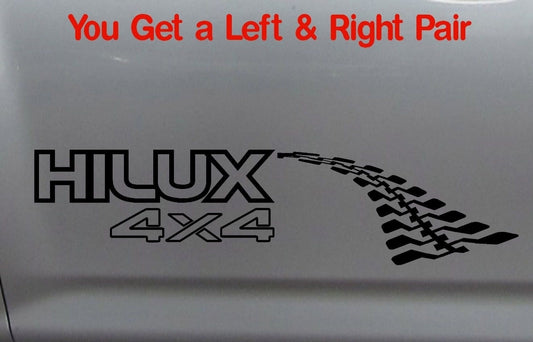 2018 NEW  HILUX 4x4 Tyre Tracks MN Ute Canopy Bullbar Sticker PAIR 300mm