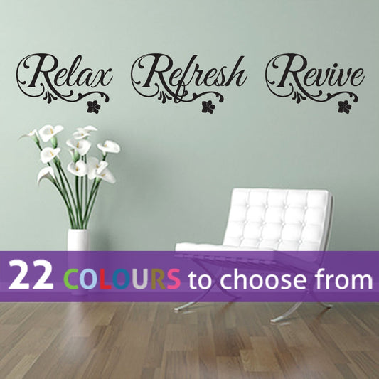 Détails sur  Détendez-vous rafraîchir Revive Citation Autocollant Mural Art Décalque Spa Salle de Bain Nail Salon de beauté- afficher le titre d'origine