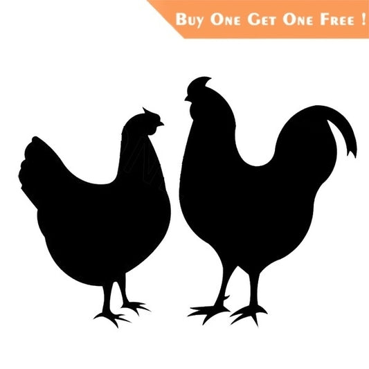 New Hot 16.5*12.4CM Chicken & Rooster Sticker Car Glass Mirror Window Laptop Floor Wall Truck Decal Stickers