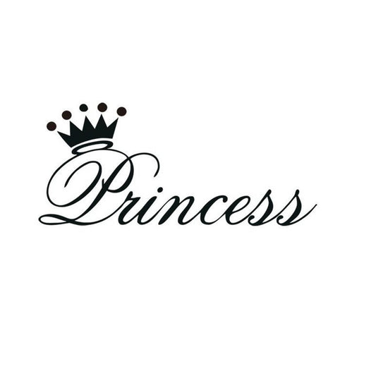 New Hot   25cm*11cm 3 Colors Beautiful Princess Crown Wall Sticker Bedroom Decor Princess Inside Car Stickers Vinyl Baby Art Decoration Decals