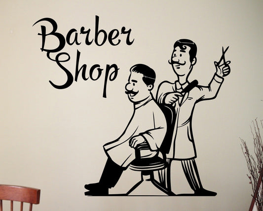Hot Barber Shop Wall Sticker Hairdressing Salon Vinyl Decal Barber's Wall Decoration Wall Vinyl Art Vinyl Murals Waterproof Stickers