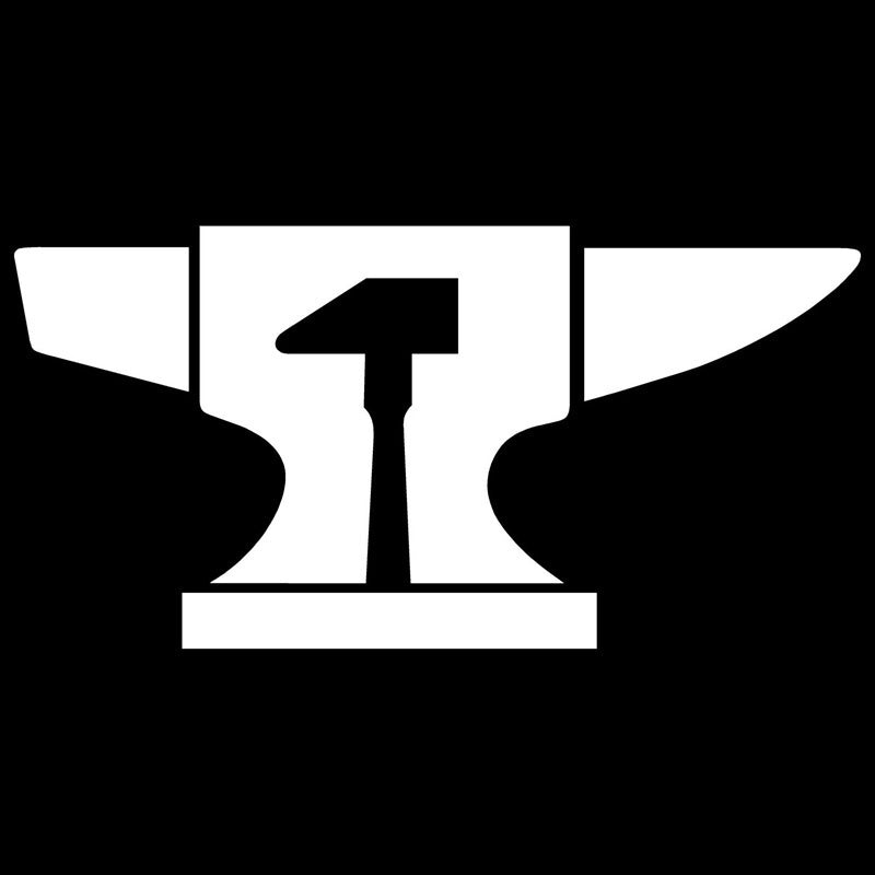 Hot 12.7cm*6.4cm Anvil & Hammer Blacksmith Vinyl Decals Stickers