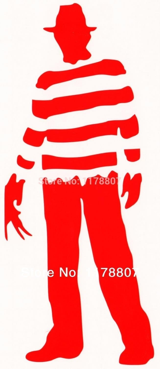 New Brand 6.5 Inch * 2.75 Inch Freddy Krueger Vinyl Decal for Car Window Bumper Funny JDM Sticker