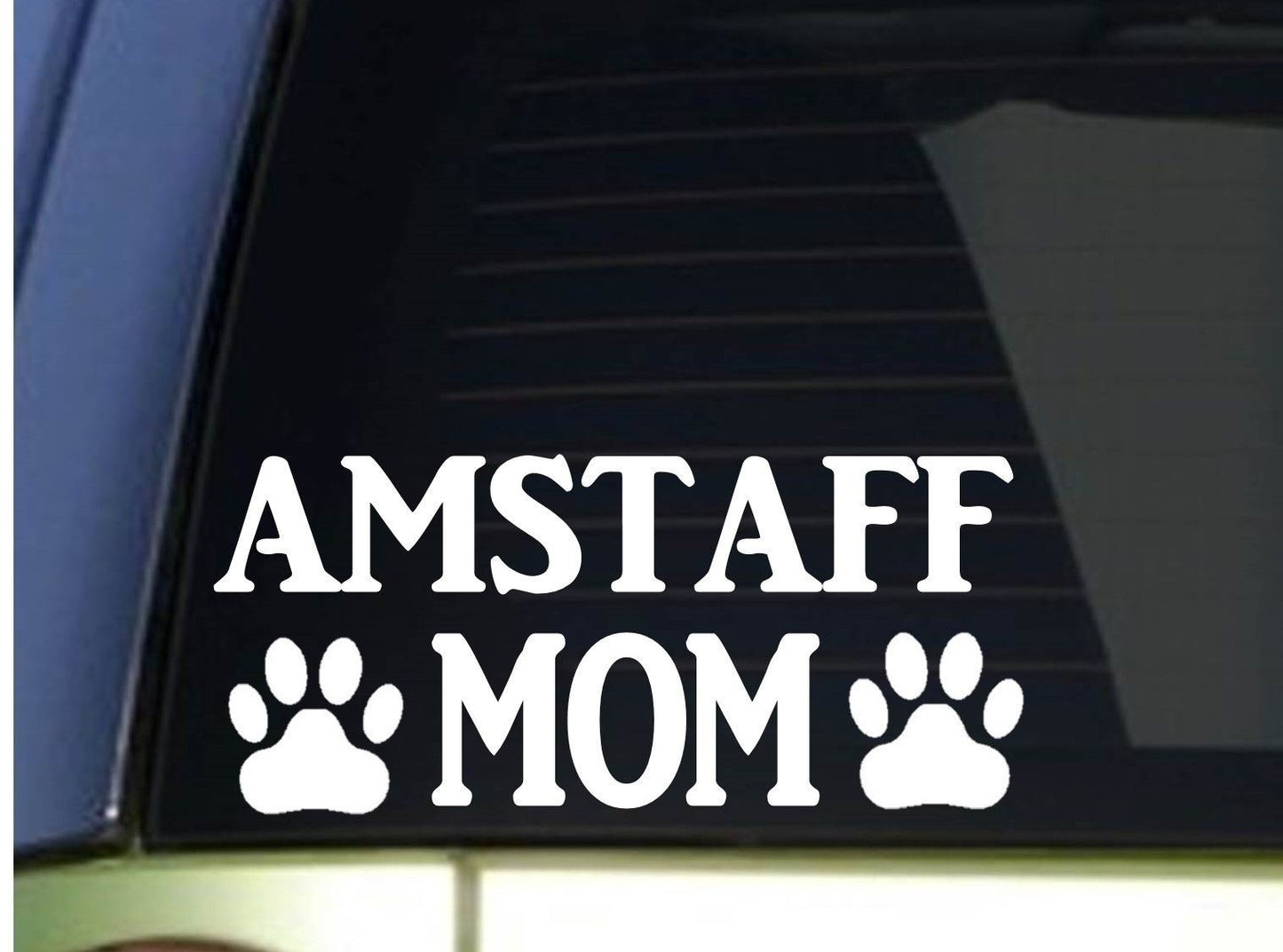 2018 NEW  Amstaff Mom sticker  8.5 inch wide vinyl american bully pitbull Car Sticker
