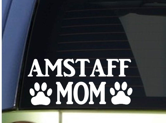 2018 NEW  Amstaff Mom sticker  8.5 inch wide vinyl american bully pitbull Car Sticker